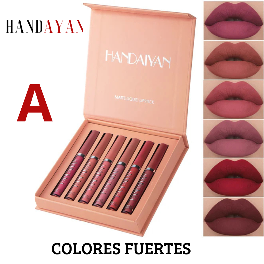 Kit de 6 barras de labios de larga duración Handayan™.