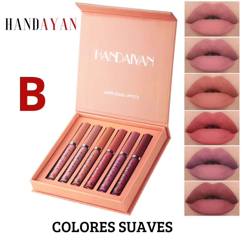 Kit de 6 barras de labios de larga duración Handayan™.